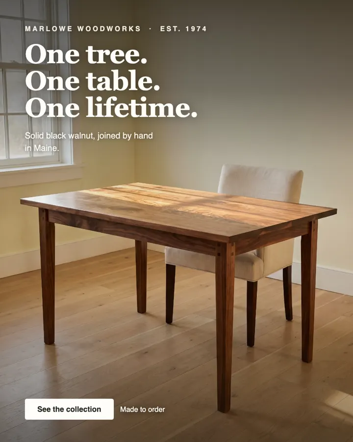 Marlowe Woodworks ad